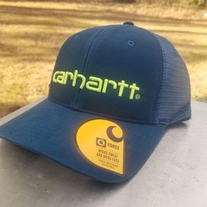 Carhartt Canvas Mesh-Back Logo Graphic Cap - Night Blue